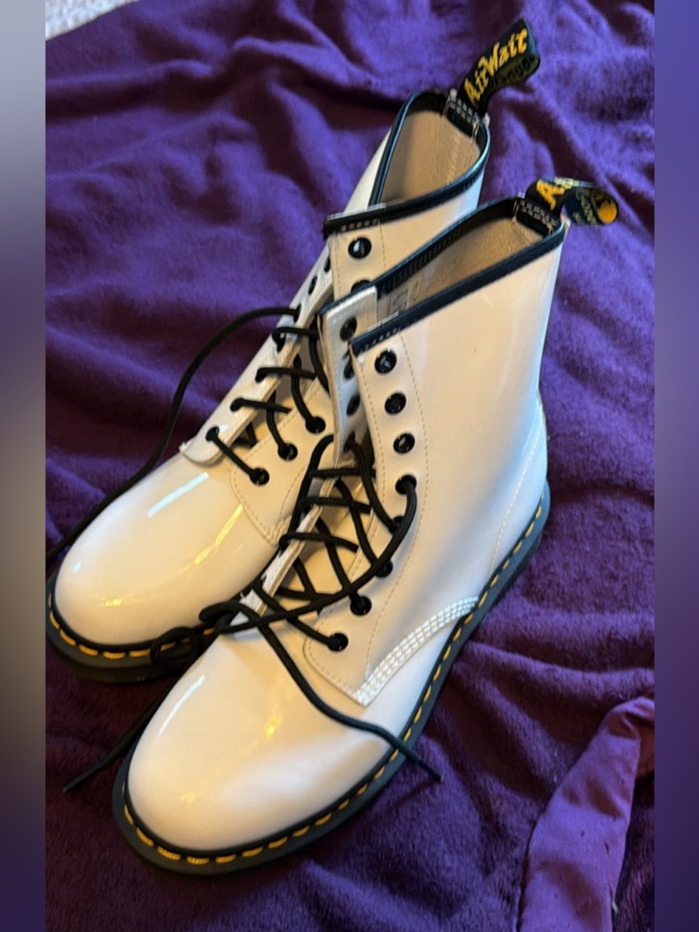 Brand new white patent Dr Martens